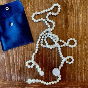 NWOT string of faux pearls belt